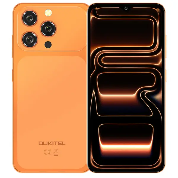 Telefon Mobil Oukitel C17, Portocaliu, 4G, Ecran 6.52 HD, 12GB RAM (3GB + 9GB extensibili), 32GB, Camera 13MP, Baterie 5000mAh, Android 16, Dual SIM