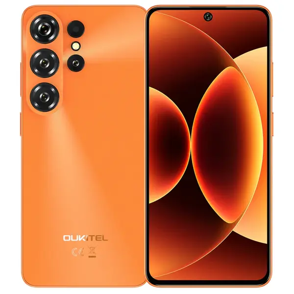 Telefon Mobil OUKITEL C26, Portocaliu, 4G LTE, Ecran 6.56 HD+ 90Hz, 24GB RAM (6GB + 18GB extensibili), 128GB ROM, Camera 13MP, Baterie 5150mAh, Android 16, Dual SIM