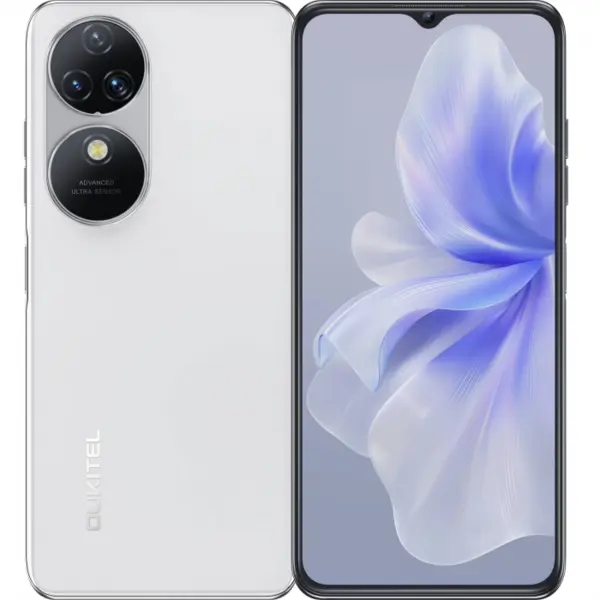 Telefon mobil Oukitel C38, White, 4G, 6.6 2K, 24GB RAM (6GB + 18GB extensibili), 256GB ROM, Android 13, MediaTek MT8788, 48MP+32MP, OTG, Amprenta, 5150mAh, Dual SIM