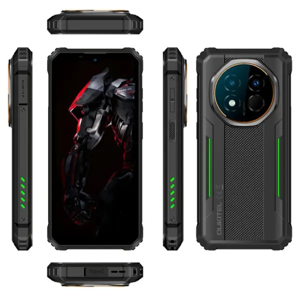 Telefon Mobil OUKITEL G6 Rugged, Verde, 4G LTE, Ecran 6.52 90Hz, 16GB RAM (4GB + 12GB extensibili), 128GB, Camera 64MP, Android 16, 10600mAh, NFC, Dual SIM