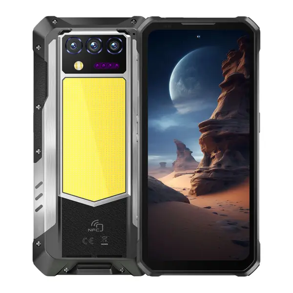 Telefon Mobil OUKITEL WP100 Plus, Silver, 5G, Lanterna Camping 1200lm, Night Vision 20MP, 6.8 FHD+ 120Hz, 36GB RAM (12GB + 24GB extensibili), 512GB, 33000mAh, 66W, Android 16, Dual SIM
