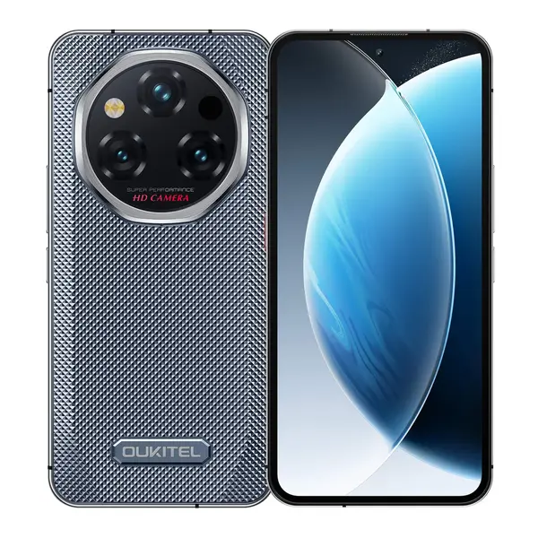 Telefon Mobil Oukitel WP210, Gri, 5G, 6.7 FHD+ AMOLED, 36GB RAM (12GB + 24GB Extensibil), 512GB, 108MP, Android 15, Dimensity 8200, NFC, Incarcare Inversa, 8800mAh, 45W, Dual SIM