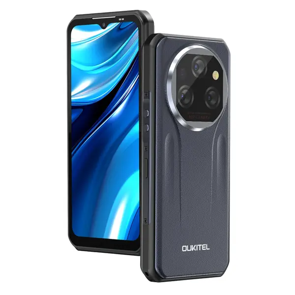 Telefon Mobil Oukitel WP39 Pro, Gri+Argintiu, 5G, 6.6 2.4K, 36GB RAM(12GB+24GB Extensibili), 512GB ROM, Android 14, Dimensity 6300+, 64MP+32MP, Night Vision, NFC, Face ID, 11000mAh, 33W, Dual SIM