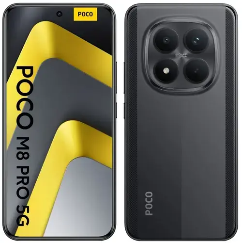 Telefon Mobil Poco M8 Pro, Procesor Qualcomm SM7635-AC Snapdragon 7s Gen 4, Octa-Core, Ecran AMOLED 6.83inch, 8GB RAM, 256GB Flash, Camera Duala 50 + 8 MP, 5G, Wi-Fi, Dual SIM, Android (Negru)