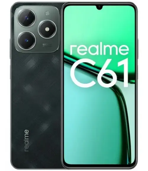 Telefon Mobil Realme C61, Procesor Unisoc Tiger T612, Ecran IPS LCD 6.78inch, 6GB RAM, 128GB Flash, Camera 32MP, Wi-Fi, 4G, Dual Sim, Android (Verde inchis)