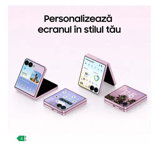 Telefon Mobil Samsung Galaxy Z Flip8, Procesor Exynos 2600, Ecran Foldable Dynamic LTPO AMOLED 2X, 12GB RAM, 512GB Flash, Camera Duala 50 + 12 MP, 5G, Dual Sim, Android (Roz)