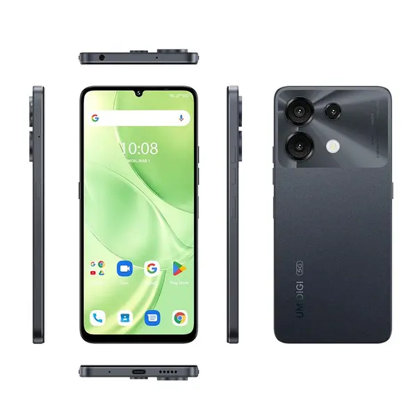Telefon mobil UMIDIGI G9, Negru, 5G, 6.57 90Hz, 12GB RAM (6GB + 6GB extensibili), 128GB ROM, Android 14, 50MP Ultra-Clear Triple Camera, 5000mAh, Dual SIM