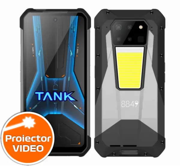 Telefon mobil Unihertz Tank 3 Pro, 5G, Proiector video 100 Lumeni, 36GB RAM (18GB + 18GB extensibili), 512GB ROM, 6.79 FHD+ 120Hz, Camera 200mpx, Night Vision, Android 14, Dimensity 8200, 23800mAh