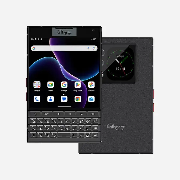 Telefon Mobil Unihertz Titan 2, Negru, 5G, 4.5 IPS, ecran secundar spate 2 , 12GB RAM, 512GB ROM, 50MP, Android 15, Dimensity 7300, tastatura QWERTY, FM, OTG, 5050mAh, 33W, Dual SIM