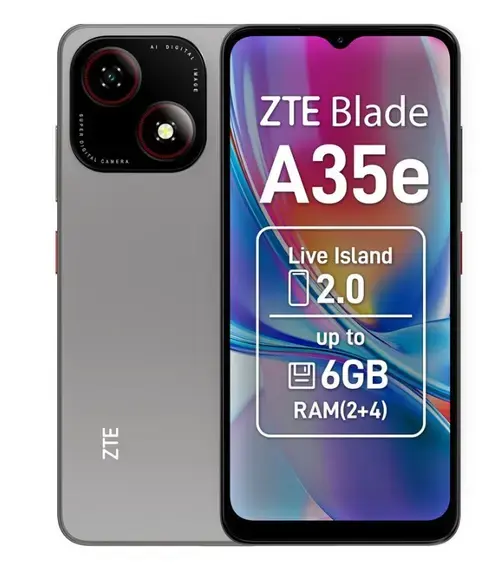 Telefon Mobil ZTE Blade A35e, Procesor Unisoc SC9863A Octa-Core, IPS TFT Capacitive touchscreen 6.52inch, 2GB RAM, 64GB Flash, Camera 8 MP, 4G, Wi-Fi, Dual Sim, Android (Gri)