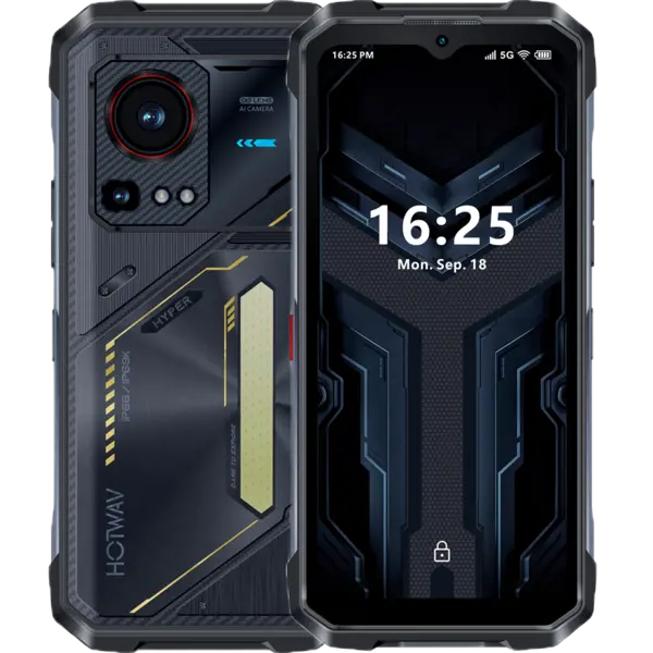 Telefon rugged Hotwav Hyper 7s, 5G, 6.6 120Hz, 8-Core T8200, 256GB, NFC, RGB Light, Android 15, Yellow