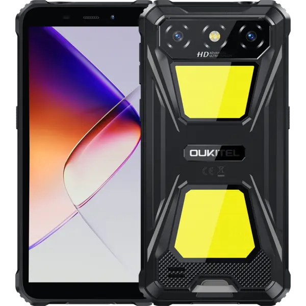 Telefon rugged Oukitel G5, 4G, 6.0 HD+, T310, 4GB RAM + 64GB, Lantera Puternica SOS, Android 14, Black