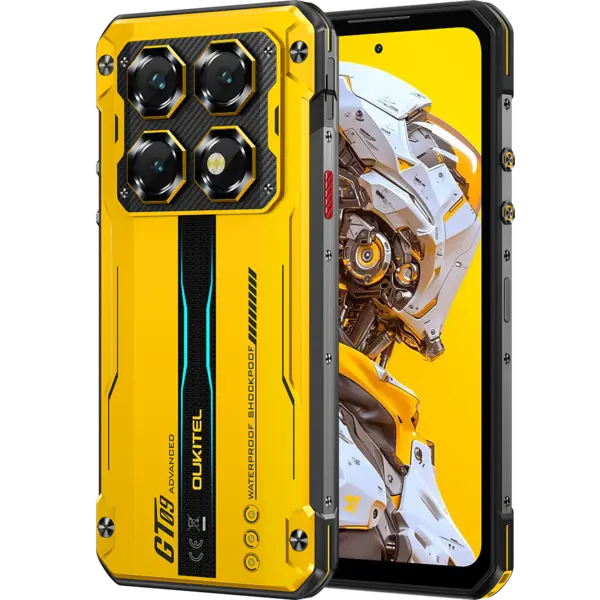 Telefon rugged Oukitel WP60, 5G, 7.2 IPS 120Hz, Octa-Core Dimensity 7025, 16GB RAM + 512GB, NFC, 10000mAh, Android 15, Yellow