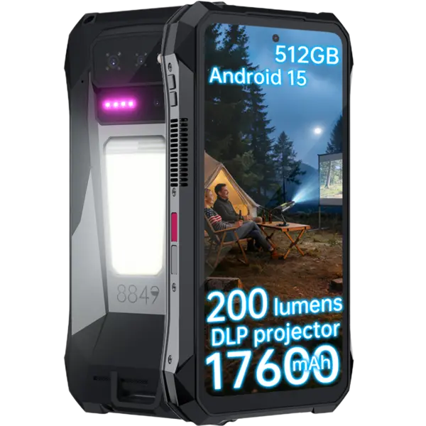 Telefon rugged Unihertz 8849 Tank X, 5G, Proiector Video Full HD, 6.78 120Hz, Dimensity 8200, 16GB RAM, 512GB, NFC, 17600mAh, Android 15