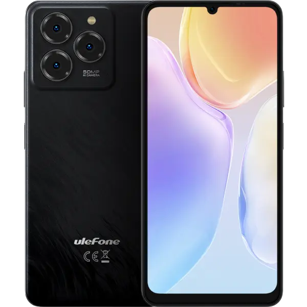 Telefon Ulefone Note 20 Pro, 4G, 6.75 HD+ 90Hz, 8-Core T606, 4GB RAM, 256GB, 50MP, 6000mAh, Android 14, Satin Black
