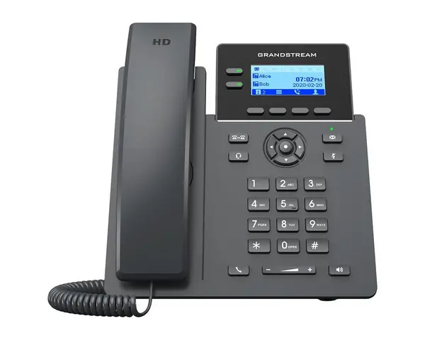 Telefon VoIP cu ecran color LCD, 2 linii, 4 conturi SIP, PoE, Grandstream GRP2602P