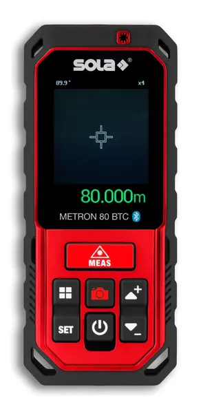 Telemetru cu laser roșu & Bluetooth/Camera - 80m, METRON 80 BTC - Sola-71029101