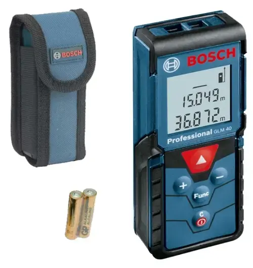Telemetru laser BOSCH GLM 40, 40 m, +/-1.5 mm/m, 10 valori memorate