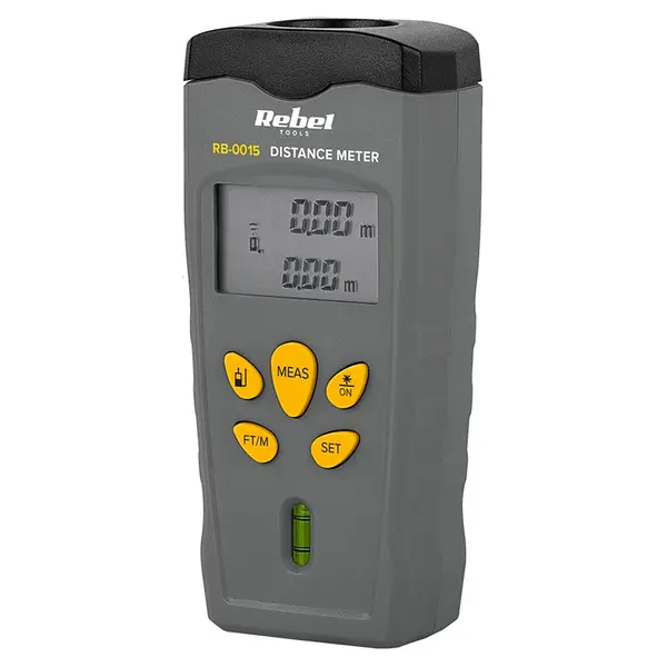 Telemetru laser Rebel Tools, interval 0.5-18 m, precizie ±0.5%, ecran iluminat, MIE-RB-0015