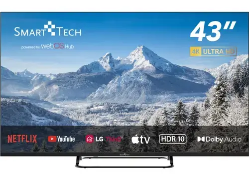 Televizor LED SmarTTech 109 cm (43inch) 43UW02V, Ultra HD 4K, Smart TV, WiFi, CI+