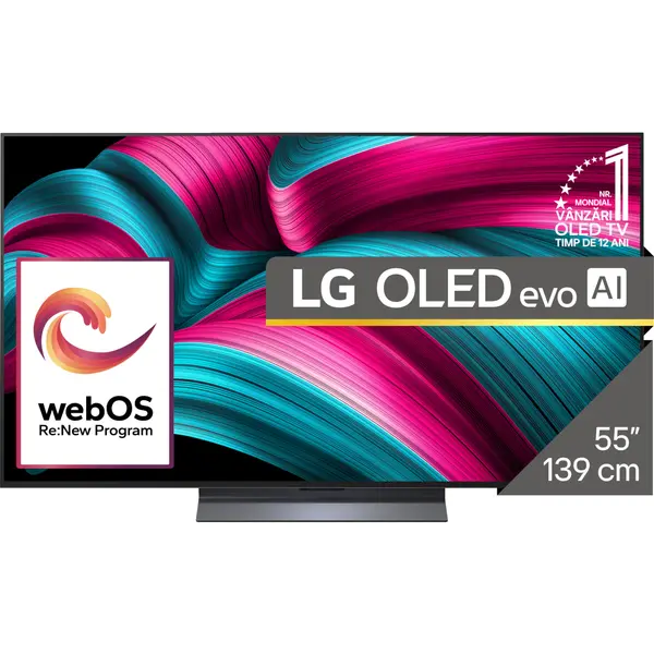 Televizor OLED EVO LG 55C52LA, Brighteness Booster, Ultra HD 4K, HDR, 139 cm, Clasa F