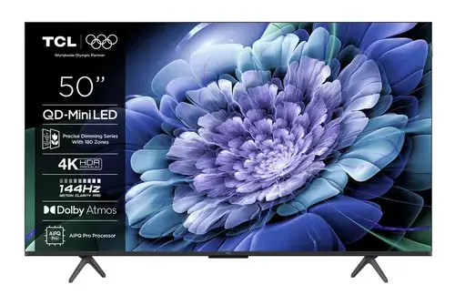 Televizor QD-MiniLED TCL 127 cm (50inch) 50C61K, Ultra HD 4K, Smart TV, WiFi, CI+
