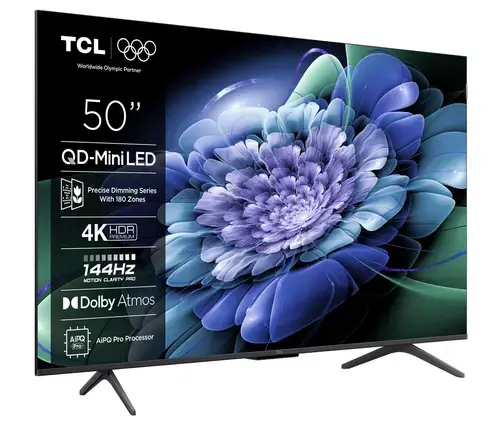 Televizor QD-MiniLED TCL 127 cm (50inch) 50C61K, Ultra HD 4K, Smart TV, WiFi, CI+