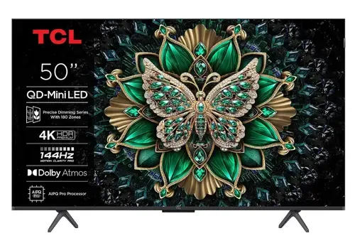 Televizor QD-MiniLED TCL 127 cm (50inch) 50C61K, Ultra HD 4K, Smart TV, WiFi, CI+
