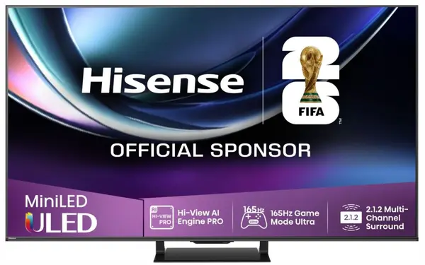 Televizor smart Hisense - 55U7Q_PRO, 55'', ULED MiniLED AI PRO, 4K, 165Hz, HDR10+, Dolby Atmos, negru
