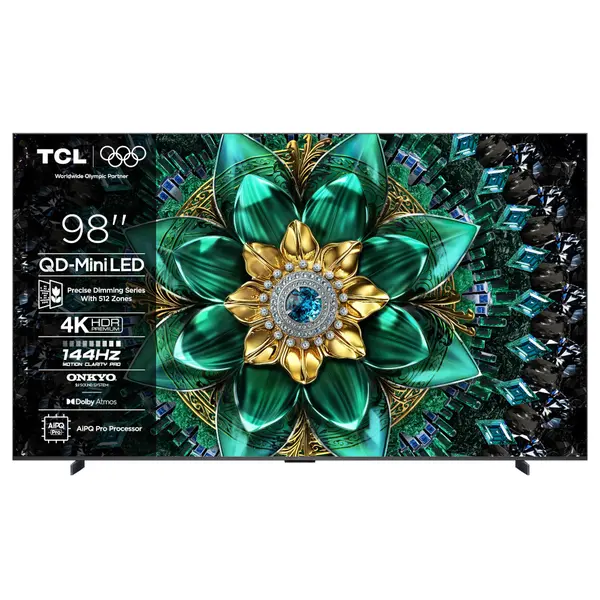 Televizor Smart Mini LED TCL 98Q6C, 248 cm, 4K, smart Google TV, Negru