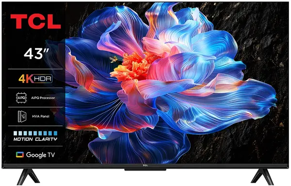 Televizor smart TCL – 43P69K, 43'', 4K, DLED, HDR10+, AI HDR, procesor AiPQ, Dolby Atmos 2x10W, Google TV, negru