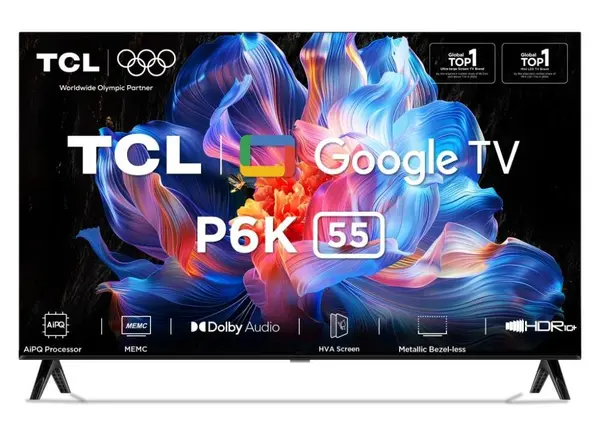 Televizor smart TCL - 55P6K, 55'', DLED, 4K, negru