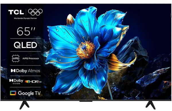 Televizor smart TCL - 65P7K, 65'', 4K, QLED, 93% DCI-P3, AiPQ Processor, 120Hz Game Accelerator (FHD), Dolby Vision-Atmos, 2x10W, Google TV, negru