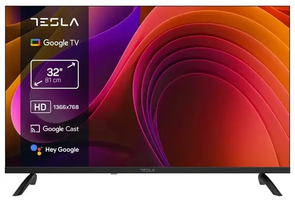 Televizor smart Tesla – 32E655BHS, 32'', HD Ready, DLED, 2x10W, Google TV, negru