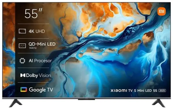 Televizor smart Xiaomi - S Mini 55'', 4K, QD-Mini LED, HDR10+, 144Hz AMD FreeSync, 94% DCI-P3, Dolby Vision-Atmos 2x12.5W, gri închis