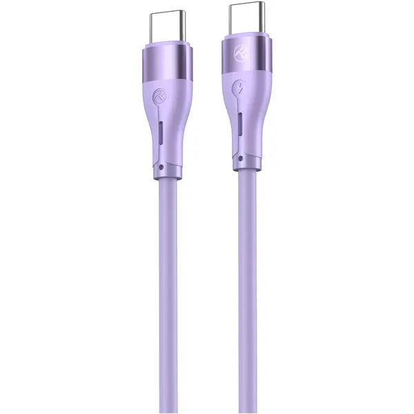 Tellur Cablu silicon Tellur Type-C to Type-C, 3A, PD60W, 1m, Mov