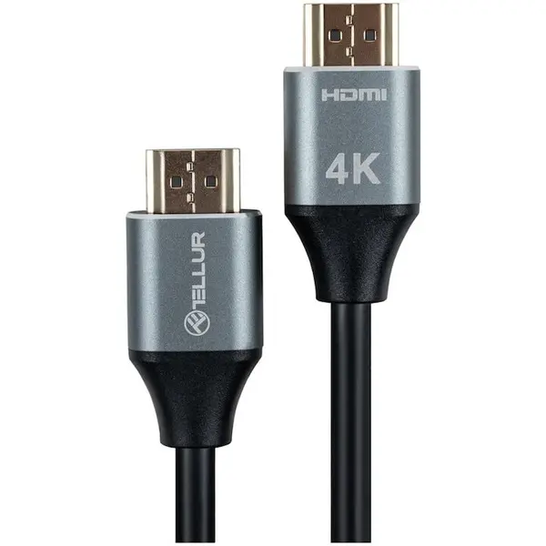 Tellur Cablu Tellur HDMI 2.0 , 4K, 18Gbps, tata-tata, Ethernet, aurit, 3m, negru