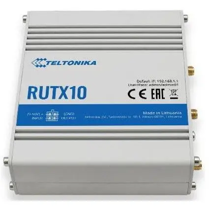 TELTONIKA Router Ethernet industrial profesional, TELTONIKA RUTX10, Dual-Band Wi-Fi 5, 4 porturi Gigabit Ethernet (1 x WAN, 3 x LAN)