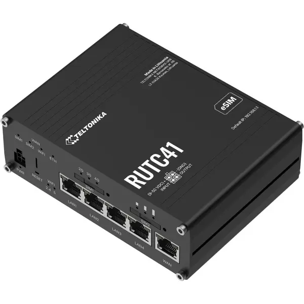TELTONIKA Router Industrial TELTONIKA, 4G LTE Cat 4, Wi-Fi 6 Dual-Band, 5x Gigabit Ethernet