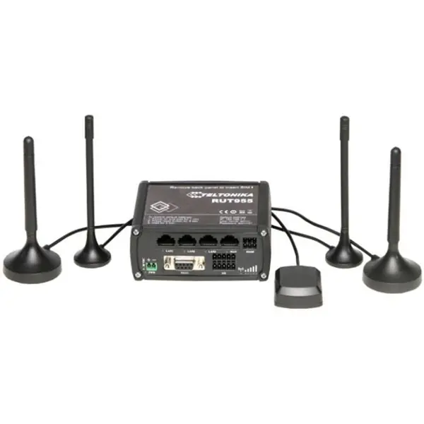 TELTONIKA Router Professional Teltonika RUT955, 4G (LTE), VPN, 2x SIM, RS-232/485, 4x LAN, WiFi 802.11 b/g/n + 2x Antena WiFi + 2x Antena LTE + GPS/Glonass Antena