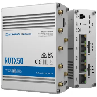 TELTONIKA Router wireless, Teltonika RUTX50, Gigabit Ethernet, 5G, otel inoxidabil