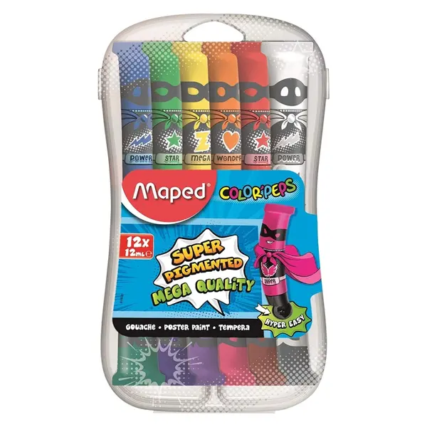 Tempera 12 culori/set x 12ml, Color'Peps Maped