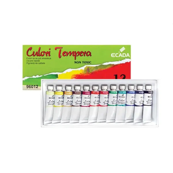 Tempera 12 culori x 6ml, Ecada