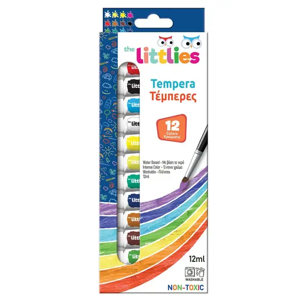 Tempera 12 ml The Littlies 12 culori Tempera 12 ml The Littlies 12 culori
