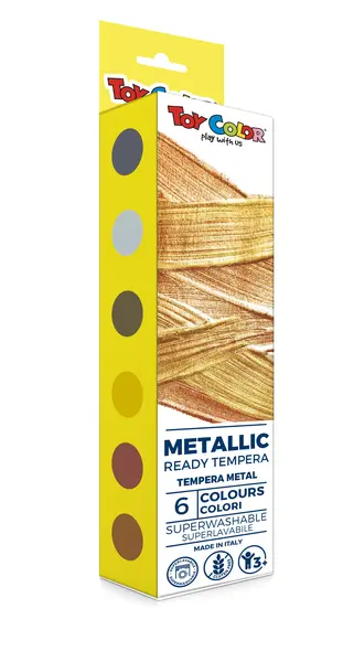 Tempera culori metalizate Toy Color 25 ml 6 culori Tempera culori metalizate Toy Color 25 ml 6 culori