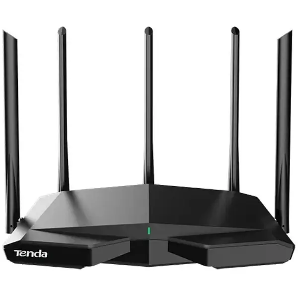 tenda Router Wireless Gigabit TENDA RX27 Pro, Wi-Fi 6E, Tri-Band, AX5700, 5 antene externe, 4 porturi, Negru