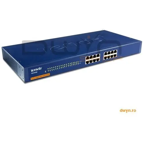 tenda Switch 16 port-uri 10/100/1000 Mbps Gigabit, carcasa metalica 1U 19-inch