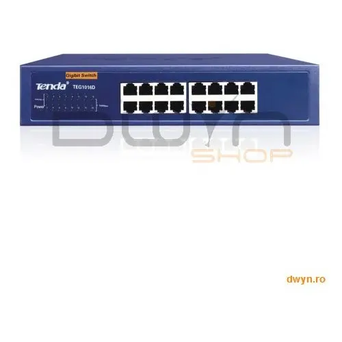 tenda Switch 16 port-uri 10/100/1000 Mbps Gigabit, carcasa metalica 11-inch