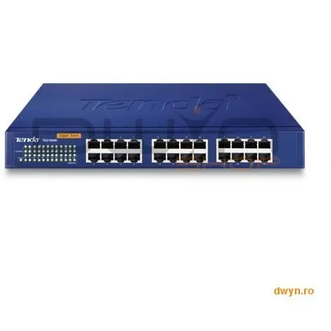 tenda Switch 24 port-uri 10/100/1000 Mbps Gigabit, carcasa metalica 1U 19-inch