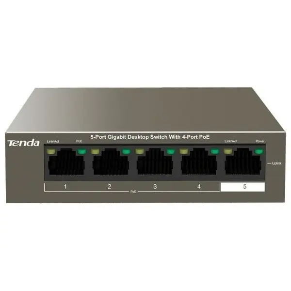 tenda Tenda TEG1105P-4-63W 5 X 10/100/1000Mbps Switch, 4 X PoE, max 58W